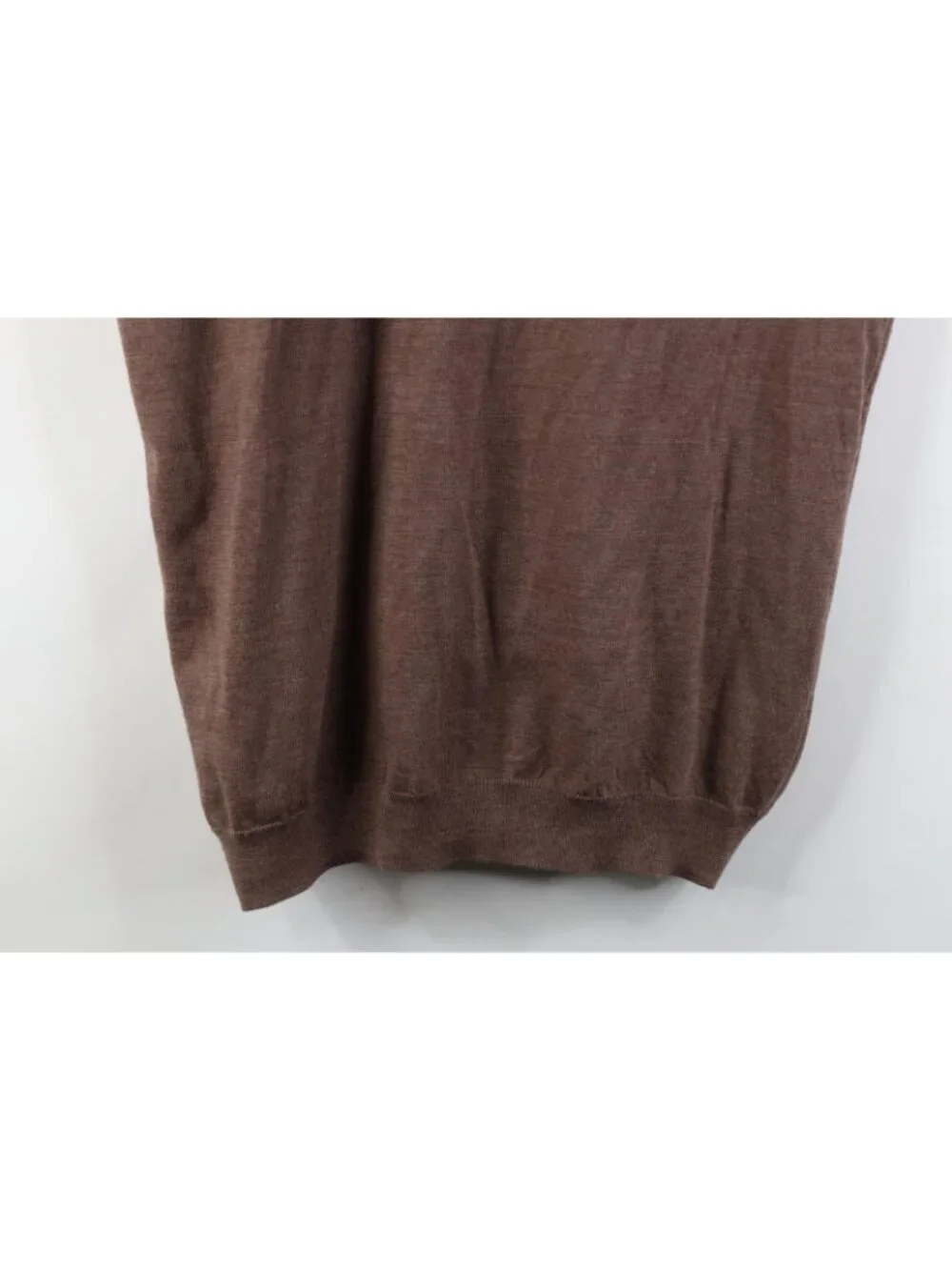 Vtg 90s Streetwear Mens 42 Distressed Blank Merino Wool Knit Sweater Vest Brown